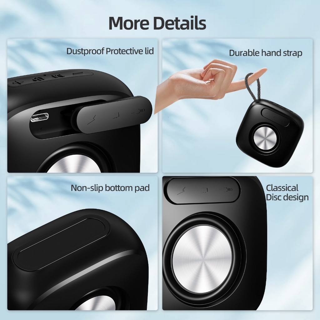 GOOJODOQ Loa Bluetooth  TWS 5.3 không dây có dây buộc Loa Mini di động Thẻ TF có thể sạc lại | BigBuy360 - bigbuy360.vn