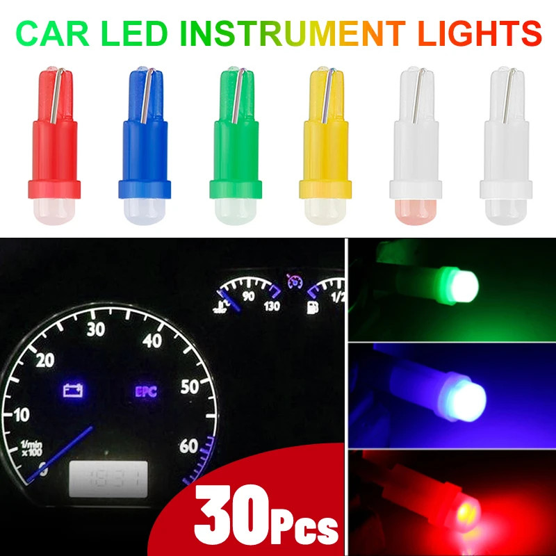 Bóng Đèn LED Ô Tô T5 Đèn LED T5 COB 12V Đỏ Xanh Xanh Xanh Tự Động Bên Nêm Bảng Điều Khiển Đồng Hồ Đo