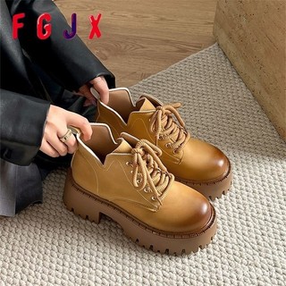 Giày đế bằng bốt Martin Gót Thô đế dày phong cách Anh bốt đại hoàng ống ngắn cổ điển dễ phối xuân thu 2024 cho nữ