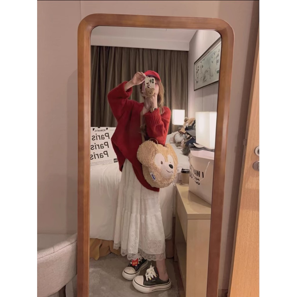 Áo len đỏ Áo noel tết cổ chữ V cao cấp phong cách lười Áo dệt kim dễ phối mặc ngoài rộng rãi mẫu mới 2024 | BigBuy360 - bigbuy360.vn