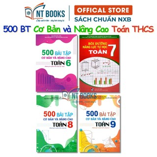Sách - Combo 4 quyển 500 Bài tập cơ bản và nâng cao Toán 6 - 7- 8- 9