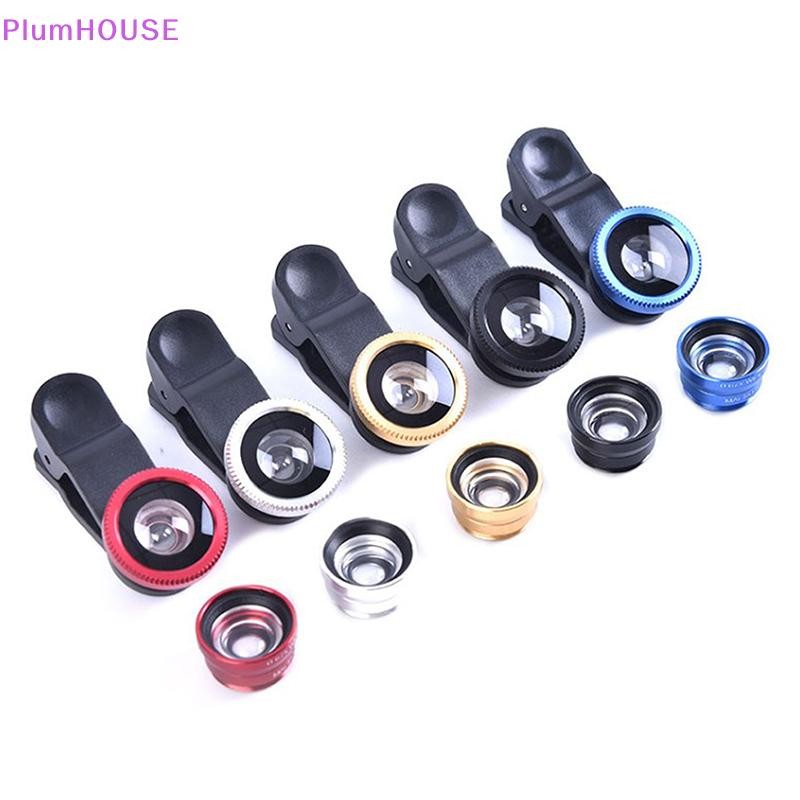Plumhouse 3In1 Ống Kính Điện Thoại Camera Chung Cho Điện Thoại Thông Minh Góc Rộng Ống Kính Mắt Cá V