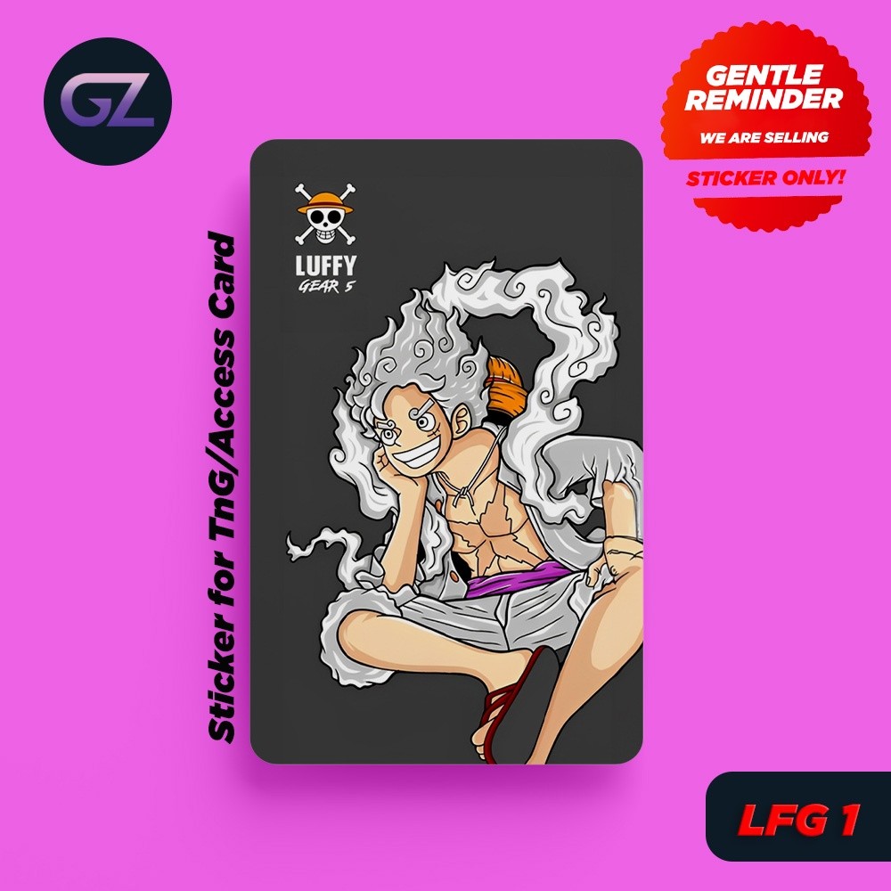 One Piece (Luffy Gear 5) -  Miếng Dán Thẻ ATM | SKIN ATM, Thẻ Chung Cư Trang Trí - Chất Liệu Decal V