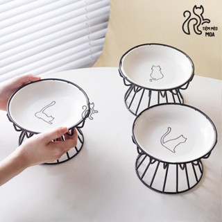 Dĩa mèo có đế rời cao cho thú cưng - Chén ăn bằng sứ cho thú cưng - Tiệm Mèo Moa