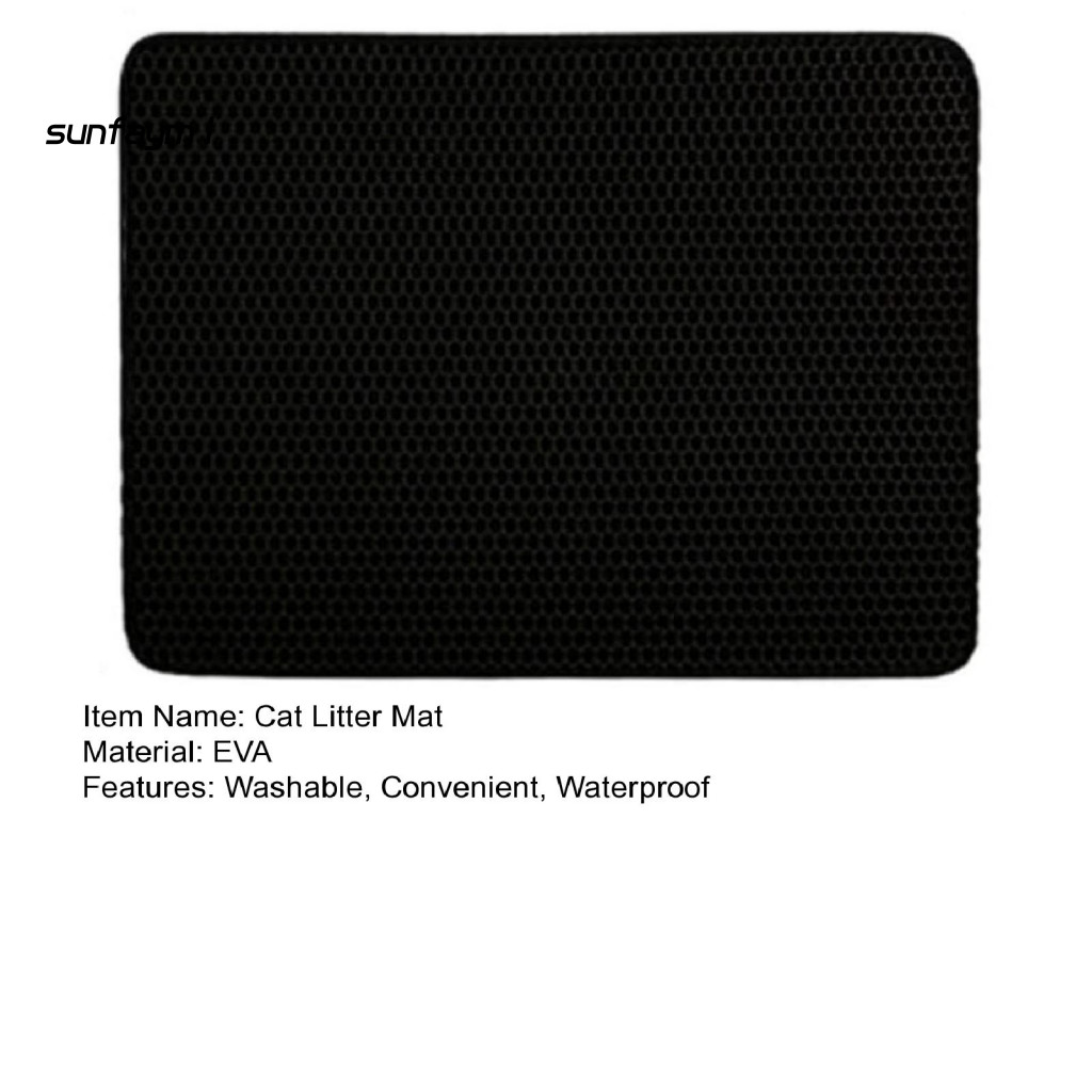 Sunfa Litter Box Mat Giải pháp xả rác cho mèo hiệu quả Chống trượt Thảm lót mèo chống thấm nước Thảm lót hai lớp để làm sạch Hộp đựng rác vệ sinh Phụ kiện thú cưng cho mèo Đông Nam