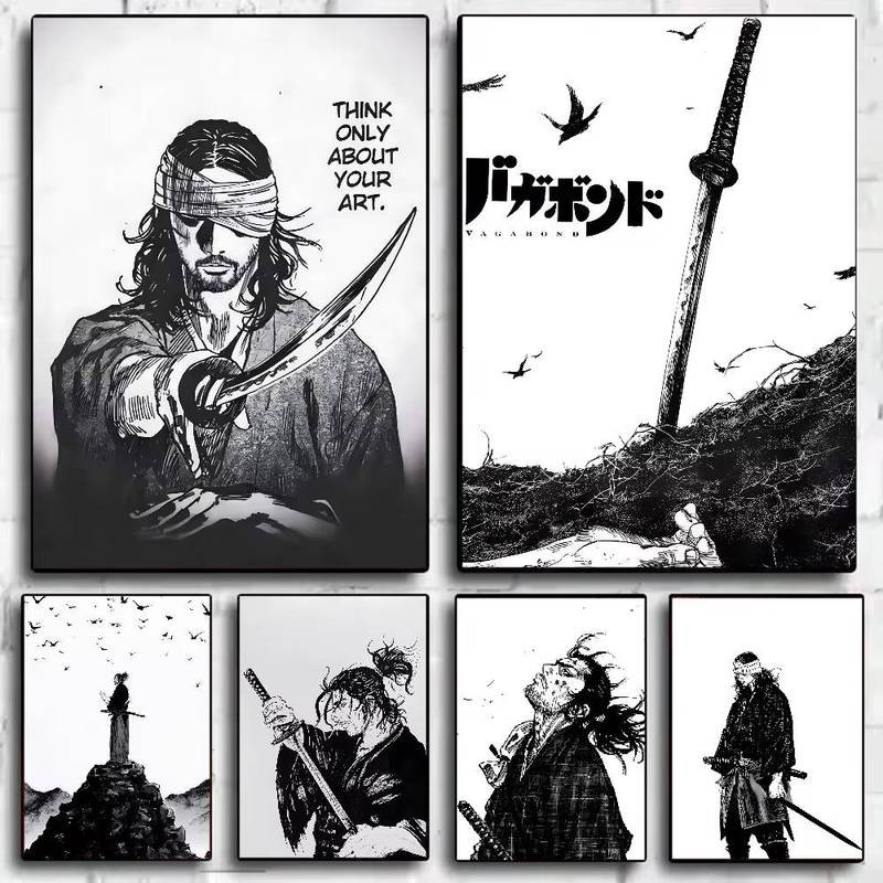 Vagabond Truyện Tranh poster HD Chống Nước Tự Dính Tranh Treo Tường Nhà Phòng Khách, Phòng Ngủ, Than