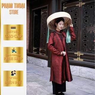  Áo Nữ Ngũ Thân May 2 Lớp  Chất Liệu Gấm KIm Tuyến ,Việt Phục Cổ Phục Phạm Thoại 