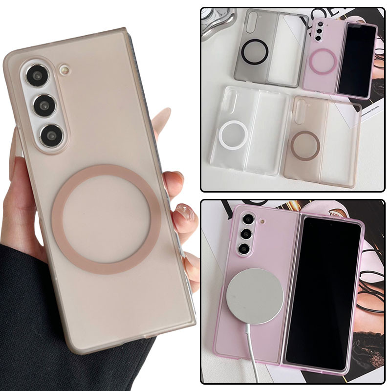 Ốp từ tính mờ mờ mỏng cho Samsung Galaxy Z Fold 7 Z 6 Z 5 Z 4 Z 3 Ốp điện thoại Acrylic cứng Fold7 F