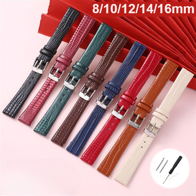 8 / 10 / 12 / 14 / 16mm Lizzard Aligator Dây đeo đồng hồ bằng da cho Lola Rose Dây đeo đồng hồ dành 
