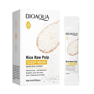 Mặt nạ ngủ cơm BIOAOUA – Làm trắng & làm sáng da, dưỡng ẩm, chiết xuất gạo nhẹ nhàng, mọi loại da, phát sáng qua đêm