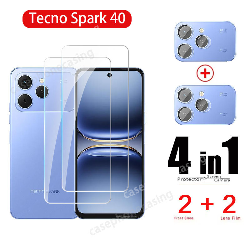 Phim Kính Cường Lực 4in1 Cho Tecno Spark40 Spark 40 4G 2025 Bảo Vệ Camera 9H Kính Bảo Vệ Màn Hình Tr
