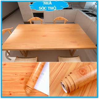   HCM   Decal vân gỗ chống thấm nước Decor bàn làm việc tủ tường kệ sẵn keo bóc dán khổ 60cm 