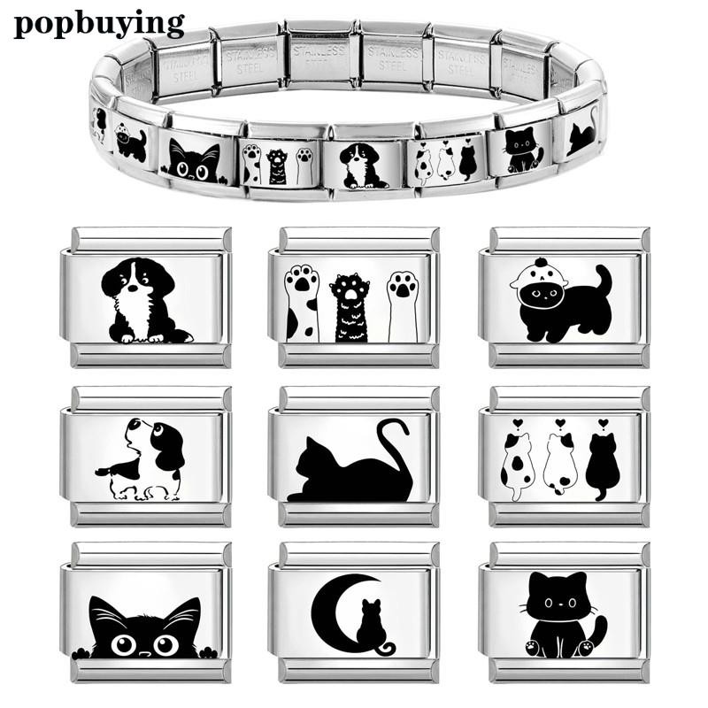 Vòng tay Charm Links Fit 9mm thép không gỉ, phụ kiện trang sức thời trang