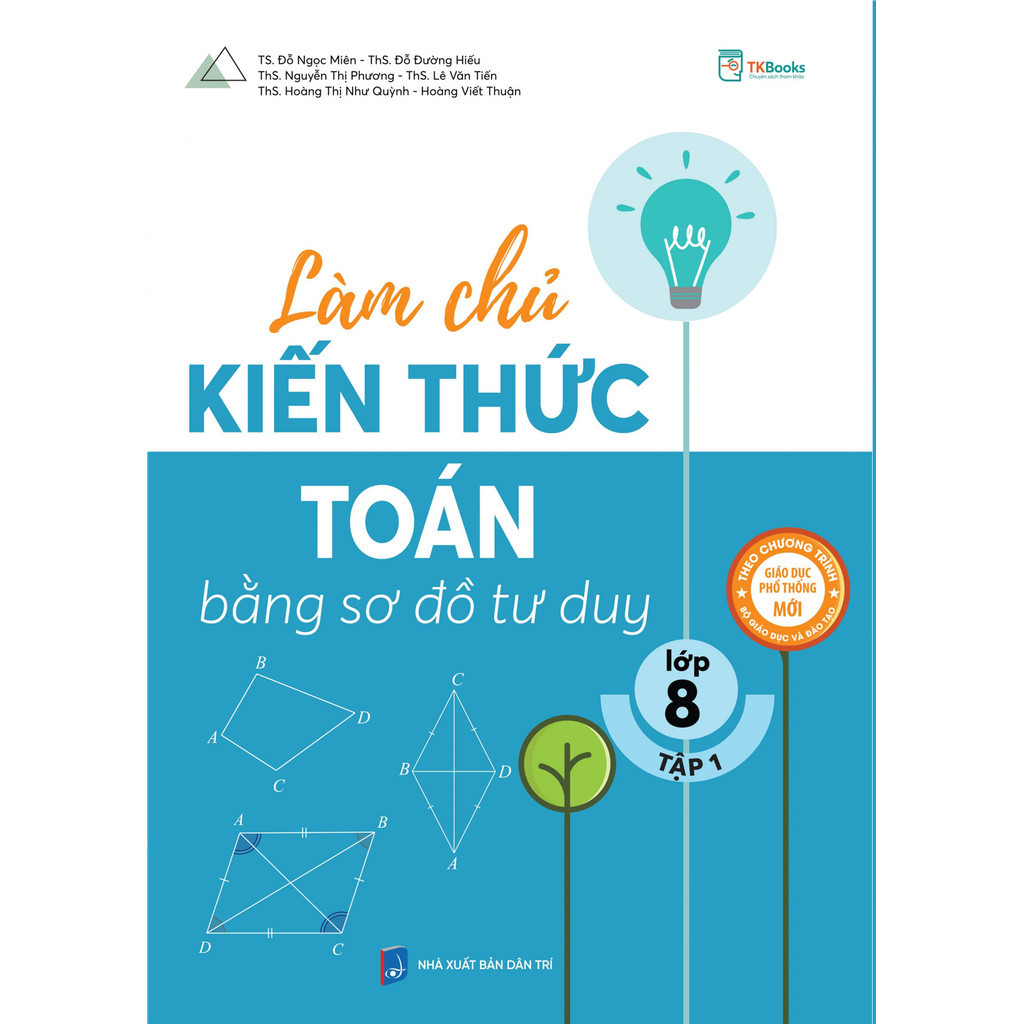 Sách - Làm chủ kiến thức toán bằng sơ đồ tư duy lớp 8 - Tập 1 [Tràng An Book-747]