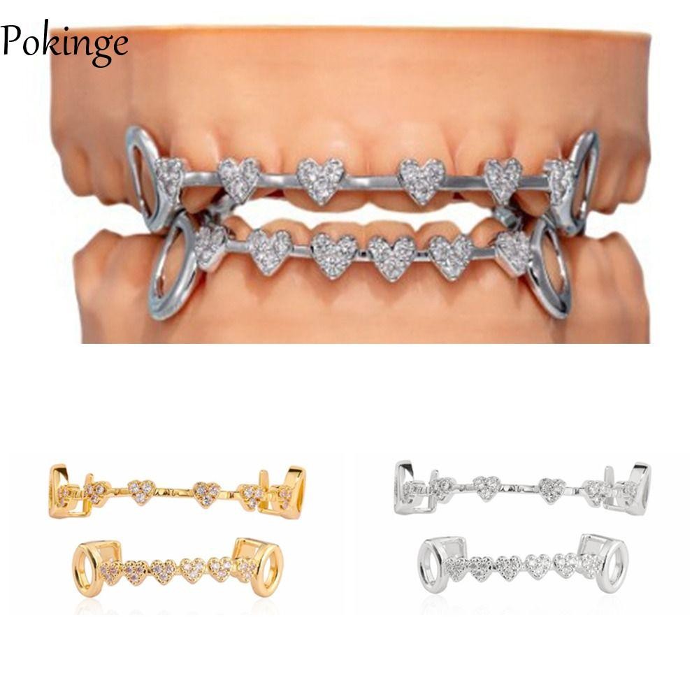Pokinge Grillz Nha Khoa Kim Cương Giả Bóng Quyến Rũ - Quà Tặng Cổ Điển & Ổ Cắm Niềng Răng
