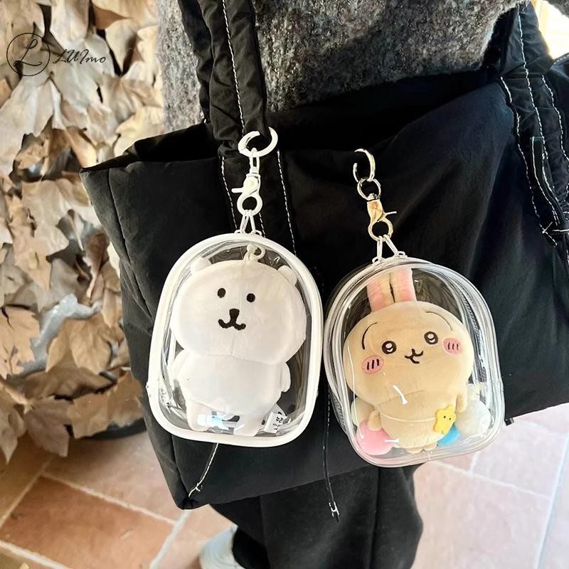 Túi lưu trữ trong suốt LUImo 12cm PVC có móc khóa Hộp trưng bày búp bê hoạt hình nhiều màu Vỏ chống bụi Tai nghe Túi sắp xếp quà tặng * Bán chạy