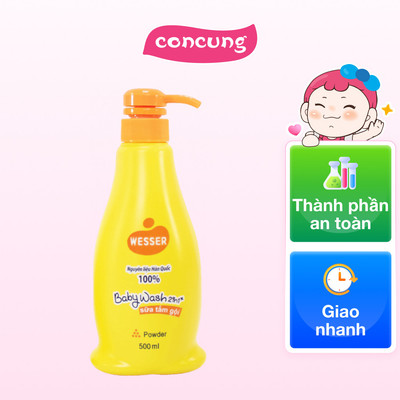 Sữa tắm gội Wesser 2 in 1 Hương phấn cho bé 500ml (Cam)