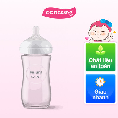 Bình sữa thủy tinh Philips Avent mô phỏng tự nhiên 240ml (SCY933.01)
