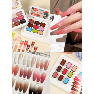  Gel dặm ombre MOCMAKI set 9 màu dùng dặm ombre  vẽ  chà tráng gương chất đặc mịn 