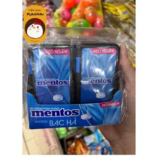  Gía sỉ - Lốc 12 hộp kẹo Ngậm Không Đường Mentos Bạc Hà 17,5gr hộp 