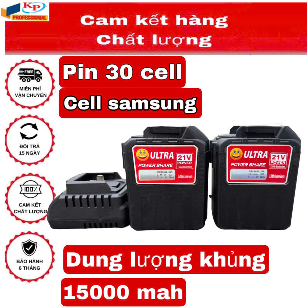 Pin 30 Cell 8 Mosfet 15Ah DREW ,UTRA  CELL SAMDUNG  Chân Phổ Thông  4Cm, Dùng Máy Khoan, k phát điện