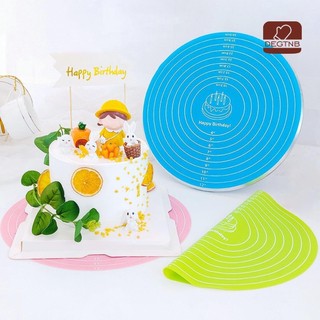 Thảm nướng bánh chống dính tròn Degtnb-30cm có đo lường Chống trượt Lò nướng chịu nhiệt độ cao Thảm lăn bột an toàn cho nhà bếp