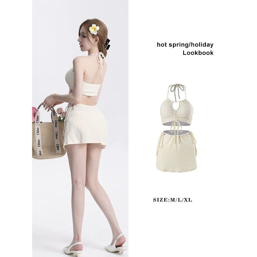 Set bộ đồ bơi bikini áo tắm ba chi tiết có đệm ngực thiết kế cổ yếm buộc dây gợi cảm HMH BKN46 | BigBuy360 - bigbuy360.vn