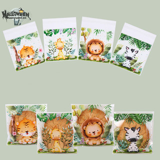 Xuan 50 Cái / túi Động Vật Rừng Tự Niêm Phong Bánh Quy Túi Kẹo Hoang Dã Một Chủ Đề Safari Trang Trí Tiệc Sinh Nhật Trẻ Em Cho Bé Túi Quà Tặng VN