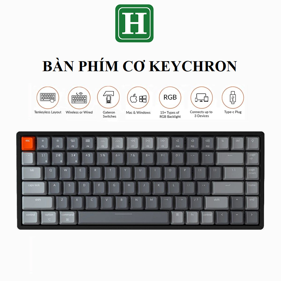 Bàn Phím Cơ không dây KEYCHRON - Keychron Aluminum Frame RGB Hotswap, hàng zin like new, BH 6 tháng