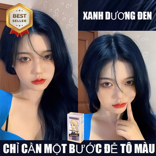  🌈Thuốc nhuộm tóc màu XANH DƯƠNG ĐEN thuốc nhuộm tóc không cần tẩy kem nhuộm tóc tại nhà🌈FENKANG tặng kèm dụng cụ 