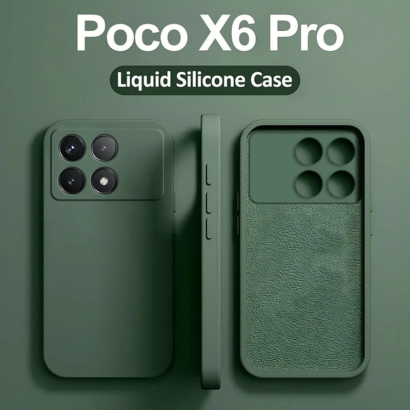 Ốp Lưng Cho Poco X6 Poco X 6 Pro Pocox6 Pro Ốp Lưng Điện Thoại Silicon Lỏng Vuông Cho Xiaomi Poco X6