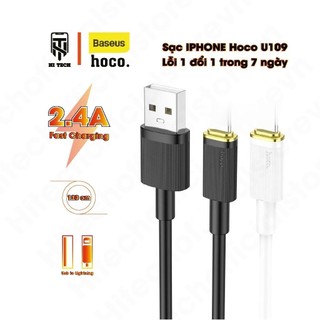 Dây sạc hoco u109, cáp sạc nhanh 20w, dây sạc nhanh 20w sạc nhanh 3a, cáp sạc hoco bọc dù dài 1m, hitechofficialstorevn.