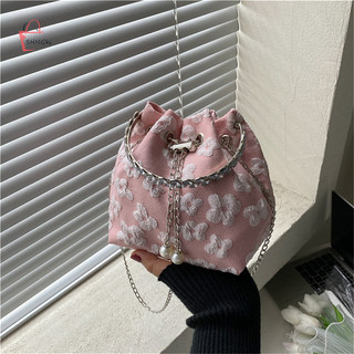 Shngki Nữ Giải Trí Túi Xách Nhẫn Thời Trang Dây Xích Kim Loại Đeo Vai Túi Đeo Vai MNS