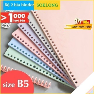 Set 2 bìa nhựa binder B5/A5 màu Pastel P16 tab phân trang sổ còng màu xinh xắn