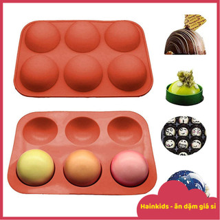  Khuôn Silicon Bán Cầu Khuôn Silicon Hình Tròn Bán Nguyệt Làm Socola Milo Nấm Đậu Hũ Non Thạch Rau Câu Mochi 