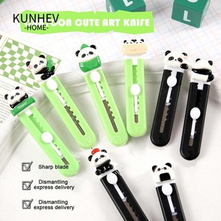 KUNHEV Máy cắt gấu trúc, Dụng cụ cắt giấy nhựa hoạt hình, Đồ dùng văn phòng trường học sáng tạo Dụng cụ mở chữ có thể thu vào bằng nhựa