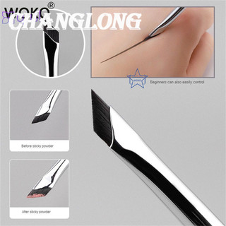 Nâng Cấp Lưỡi Bút Kẻ Mắt Bàn Chải Siêu Mỏng Mịn Góc Dẹt Lông Mày Cọ Trang Điểm Mắt Bàn Chải Chính Xác Chi Tiết Qusl