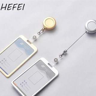Kẹp thẻ ID hợp kim nhôm, có thể thu vào, bảo vệ thẻ ngang, thời trang văn phòng