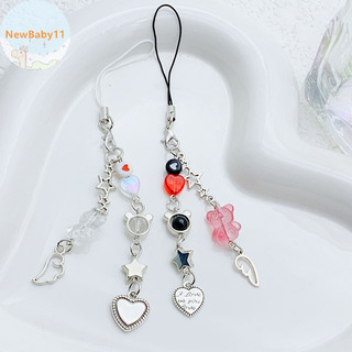 Newbaby Kawaii Ngôi Sao Ngọt Ngào Gấu Nhỏ Điện Thoại Ch Mặt Dây Chuyền Dễ Thương Handmade Đính Hạt Móc Khóa Dành Cho Nữ Bé Gái Túi Thời Trang Trang Trang Trí Quà Tặng VN