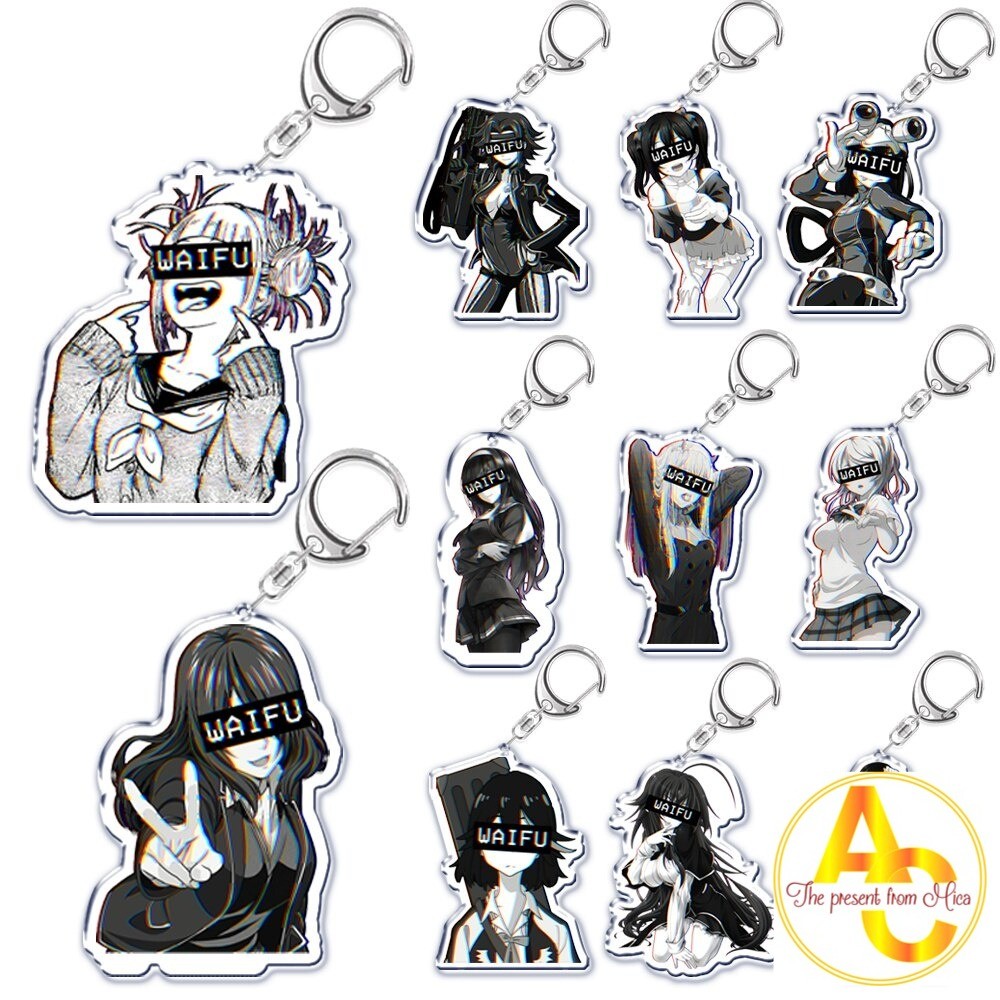 Móc khoá Kawaii Waifu Girls Acrylic Keychain for Accessories Bag Manga Anime Sexy Hentai phụ kiện tr