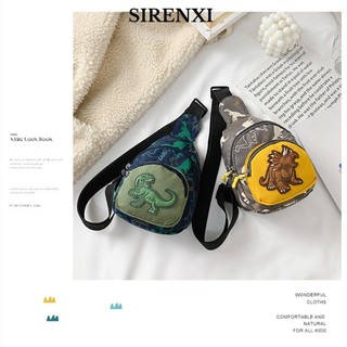 SIRENXI đeo chéo ngực bằng nylon hình khủng long nhiều màu tùy chọn xinh xắn cho bé trai / gái