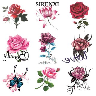 SIRENXI Xăm Dán Tạm Thời Hình Hoa Hồng