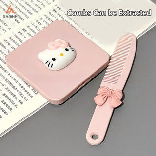 [Sajenh] Di Động Sanrio Dễ Thương Hello Kitty Kawaii Gương Lược Cầm Tay Gương Chiết Xuất Du Lịch Chải Tóc Massage Tạo Kiểu Công Cụ Mới