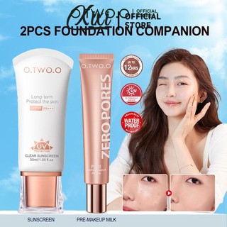 O.two.o Facial Beauty Bộ 2 Món Trang Điểm Mặt Kem Chống Nắng SPF30 PA + + + + Làm Mới Công Thức Không Dầu Chống Nắng UV & Lỗ Chân Lông Vô Hình Mềm Trang Điểm Primer Đế Trang Điểm