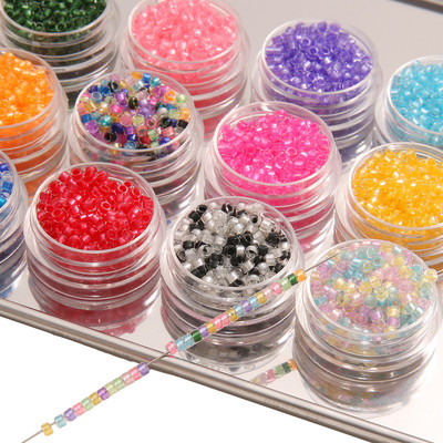 720 miếng 2.5mm Trong Nước Hạt Gạo Thủy Tinh Chất Lượng Cao Cổ Mạ Bạc Nhuộm Lõi Cho DIY Trang Sức Vòng Tay Vòng Cổ Làm Phụ Kiện