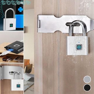 Khóa mật khẩu vân tay GOGOUP, Ổ khóa vân tay thông minh sạc USB di động, Ổ khóa vân tay chống trộm chống nước sáng tạo