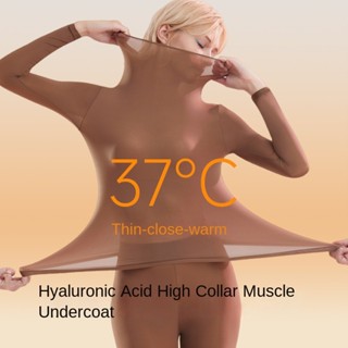 40-100kg Có Thể Đeo Được Cổ Cao Axit Hyaluronic Làm Đẹp Da Bộ Quần Áo Co Giãn Cao Tay Dài Liền Mạch Nhiệt Quần Lót Nữ Đáy Áo Sơ Mi Chống Tĩnh Điện Làm Nóng Quần Áo Bộ