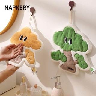 Khăn tay treo NAPKERY, Khăn lau hoạt hình sáng tạo bằng nhung san hô, Khăn tay nhà vệ sinh phòng tắm Khăn thấm hút nước mạnh treo tường