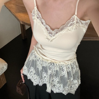 YIBEIKA Pure Desire Ren Camisole Nữ Đi Kèm Miếng Lót Ngực Quần Lót Trắng Bên Trong Trận Đấu