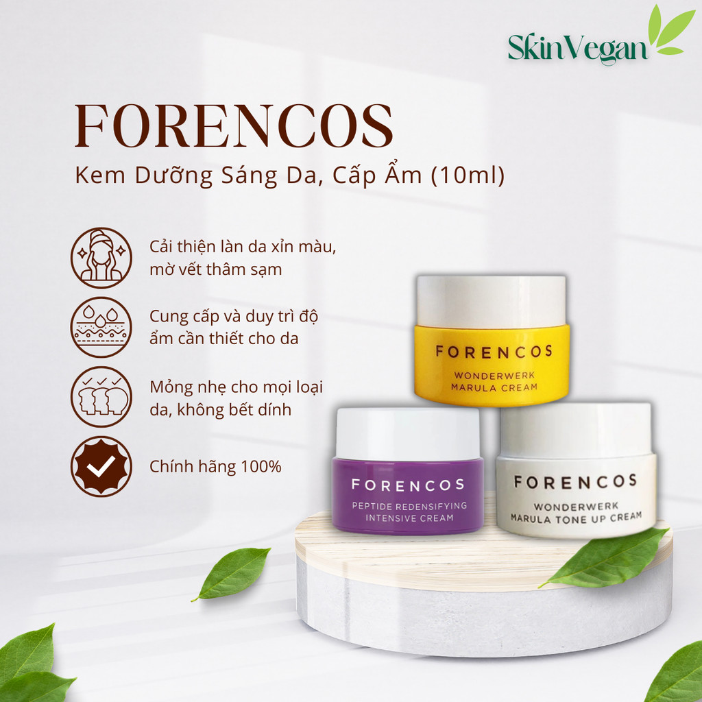 Kem Dưỡng Trắng Da Forencos Wonderwerk Marula Tone Up/ Wonderwerk Marula/Peptide Redensifying 10ml